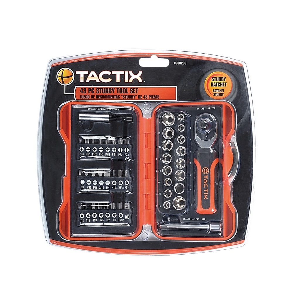 Cubo 1/4" con puntas stubby tactix 900236 s/43